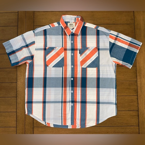 Ecko Unltd Men’s 3XB Short Sleeve Shirt Multicolor Plaid Double Pockets Blue - Picture 6 of 10